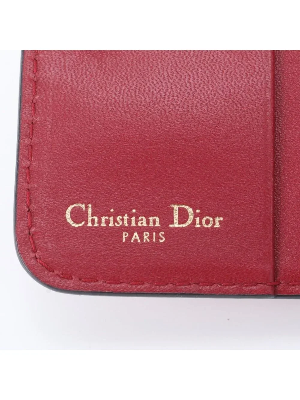 Dior Bee Leather Bifold Wallet Zip Around